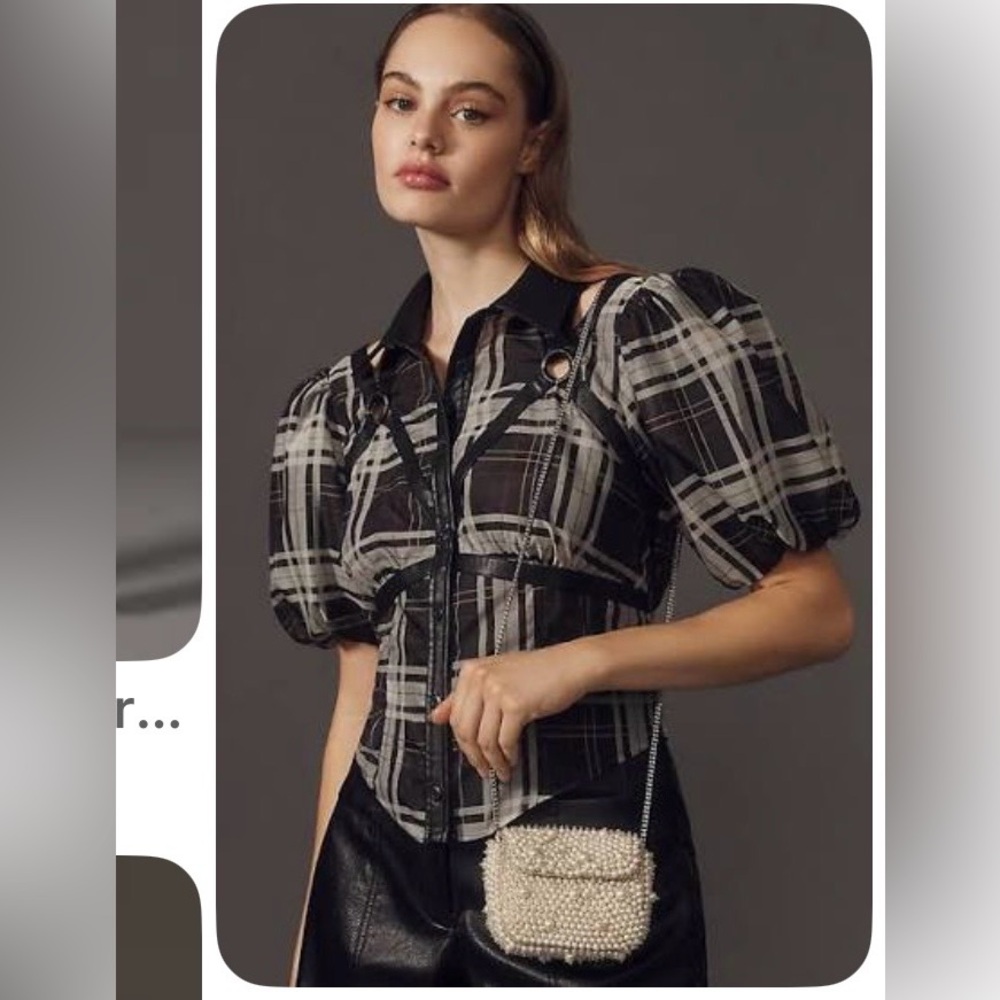 Pilcro puff sleeve harness top